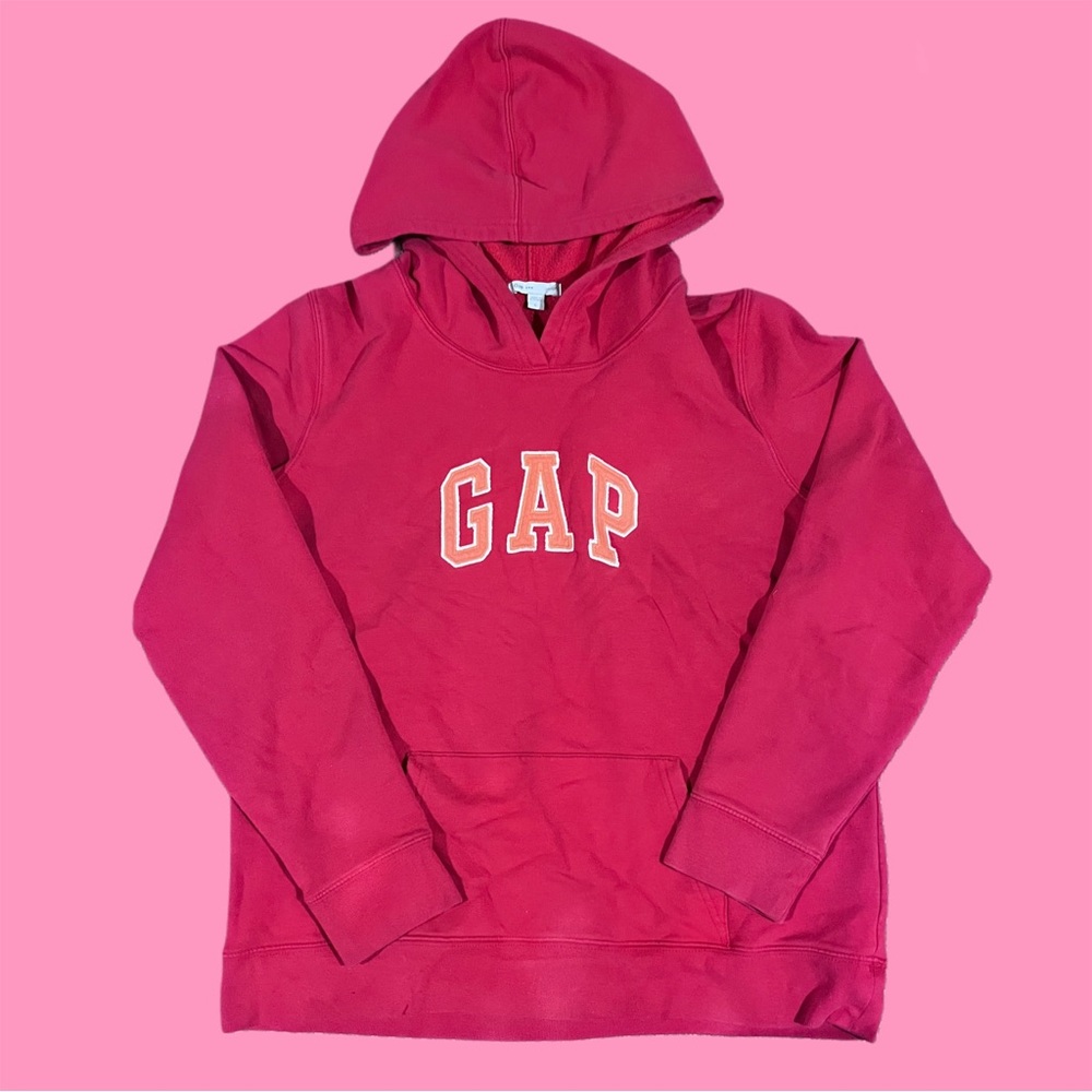 Pink Red GAP Letter Logo Hoodie